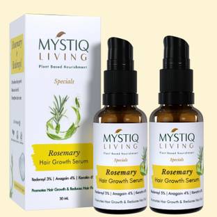 Mystiq Living Rosemary Hair Growth Serum for Women & Men - 3% Redensyl, 4% Anagain 6% Keratin