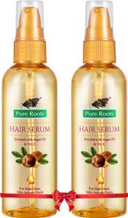 Pure Roots Hair Serum With Argan Oil And Vitamin E Pack of 2