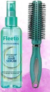 Fleeto Radiant Hair Essentials: Hair Serum Infused with Vitamin E + Round Comb