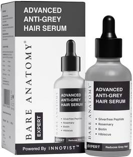 BARE ANATOMY Advanced Anti-Grey Hair Serum - Reduces Beard & Hair Greying | For Men & Women