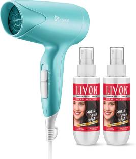 LIVON Damage Protect Hair Serum, Protection Upto 250C, 2X Less Breakage & Syska Dryer