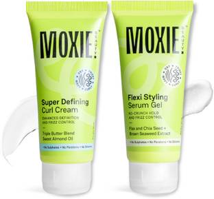 MOXIE BEAUTY Curly Vibe Setter Travel Duo | Curl cream + Serum Gel | Boosts Curl Definition