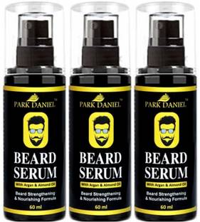 PARK DANIEL Beard Growth Serum for fast Beard Growth-Enriched with Argan and Almond oil Combo pack of 3 Bottles of 60 ml