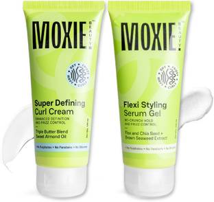 MOXIE BEAUTY Curly Vibe Setter Travel Duo | Curl cream + Serum Gel | Boosts Curl Definition