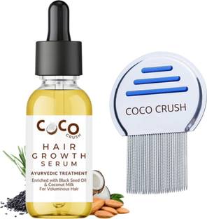COCO CRUSH Natural Hair Growth Serum & Anti-Dandruff Comb | Stops Dandruff & Hairfall