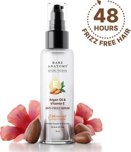 BARE ANATOMY Argan & Vitamin E Anti-Frizz Hair Serum - 48H Frizz Control, Smooth & Shiny Hair