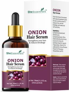 She Essentials Anti-Frizz Onion Hair Serum for Hair Fall Control, Dull & Rough Hair Texture
