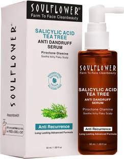 Soulflower 2% Salicylic Acid Anti Dandruff Serum with Tea Tree Oil, Itchy Scalp, Hair Fall