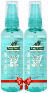 Pure Roots Keratin Instant Gloss Hair Serum Pack Of 2