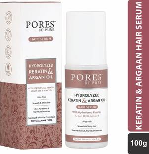 PORES BE PURE Hydrolyzed Keratin & Argan Oil Hair Serum For Women & Men For Dry & Frizzy Hair