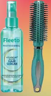 Fleeto Lustrous Locks Essentials: Vitamin E Hair Serum + Round Comb