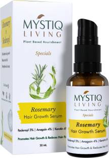 Mystiq Living Rosemary Hair Growth Serum for Women & Men - 3% Redensyl, 4% Anagain 6% Keratin