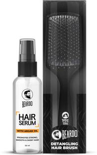 BEARDO Combo For Men | Hair Serum 50ml, Detangling Hair Brush | Smooth & Shiny Hair