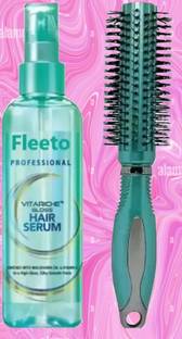 Fleeto Shine & Style Essentials: Vitamin E Hair Serum + Round Comb
