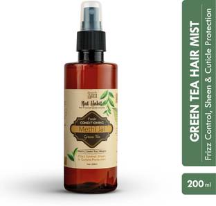 Nat Habit Green Tea Conditioning Methi Jal (Hair Serum, Hair Spray) | Hair Growth, Hairfall Control, Hair Smoothening, Softening | Frizzy Hair Treatment | Ayurvedic, Herbal | with Apple Cider Vinegar