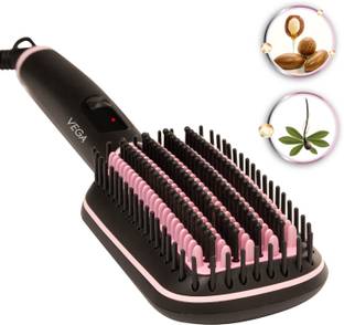 VEGA Lit style L2 with Keratin and Argan Oil Infused Ceramic Coated Bristles, VHSB-07 Hair Straightener Brush