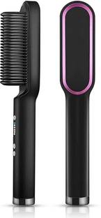 FIRST BEAUTY Professional Heated Styling Brush Electric Hair Straightening Comb with Temperature Control&Heated Styling Brush Hair Straightener