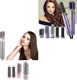 Elevea Combo Pink 5-in-1 Hot Air Styler Hair Dryer & Violet Curling Machine|Ideal Gift Combo Pink 5-in-1 Hot Air Styler Hair Dryer & Violet Curling Machine|Ideal Gift Hair Straightener