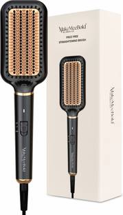 MakeMeeBold Frizz-Free Hair Straightening Brush | 73mm Large Paddle Design | Electric Comb for Women | 2 Heat Settings 180°C & 210°C | Auto Shut-Off & 360° Hair Straightener Brush