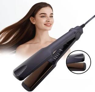 FABUNIK Temperature Control Professional Ceramic Coated Plates, Quick Heatup & Travel Hair Straightener