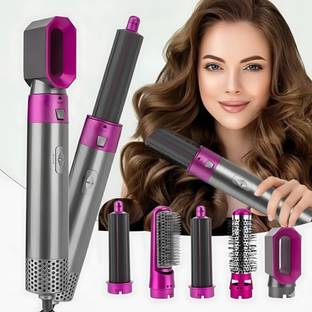 PROSPERA Ionic 5-in-1 Hot Air Styler Hair Dryer & Volumizer Curler Straightener, & Brush with 3-Speed Settings for Perfect Hairstyles Every Day Hair Straightener Brush