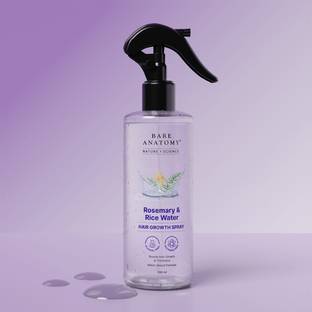 BARE ANATOMY Rosemary Water Spray for Hair Growth, Thickness & Hairfall Control, 100% Natural Hair Spray