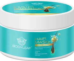 bodyleaf Hair Mask Vitamin B6 & Biotin with Extracts of Oat, Soyabean, Corn & Spirulina Hair Mask