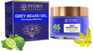 Ivory Natural Grey Beard Gel - For Premature Greying of Beard - White to Natural Black Beard Hair Gel