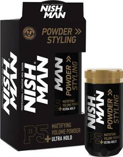 Nishman Hair Volumizing Powder Wax P5+ | 36 Hrs Strong Hold for Men | Matte finish Hair Powder