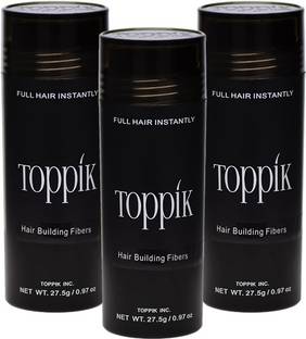 toppik Hair Fibers For Volumizing, Regrowth & Instant Styling Black Color 3 Units Hair Fiber