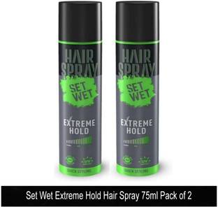 SET WET Extreme Hold Hair Spray 75ml Quick Styling Pack of 2 Hair Spray
