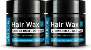 USTRAA Hair Wax - Strong Hold - Wet Look - 100 g x 2 | Glossy & Shiny Finish Hair Wax