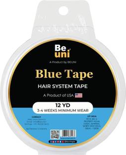 BEUNI Hair Extension Tape Transparent Wig Double-Sided Adhesive Blue Tapes (12 Yard) Hair System Tape