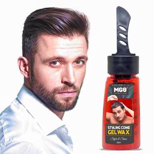 MG8 Hair Comb Aqua Wax | Strong Hold, Wet look hair wax | 2-in-1 Hair Wax with Comb Hair Wax
