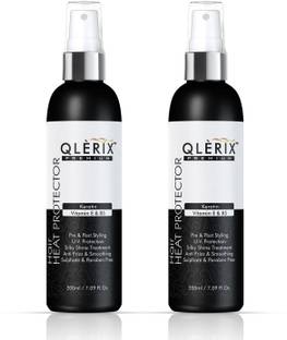 QLERIX Premium Hair Heat Protector Hair Spray with keratin vitamin E & B5 Pack of 2 Hair Serum