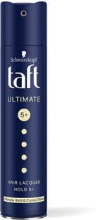 Schwarzkopf TAFT Ultimate Hair Spray For Hair With Crystal Shine Hold 5+, Lasts For 72 Hours Hair Spray