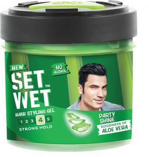 SET WET Styling Hair Gel for Men - Party Shine for Strong Hold & High Shine, No Alcohol Hair Gel
