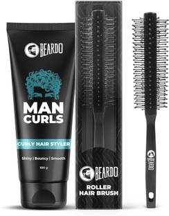BEARDO Man Curls Curly Hair Styler 100g & Roller Brush| Cream for Shiny, Curls & Bouncy Hair Cream