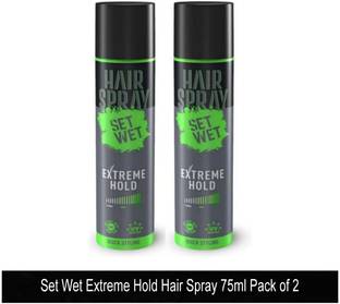 SET WET Extreme Hold Hair Spray, Quick Styling Pack of 2 (75ml Each) Hair Spray