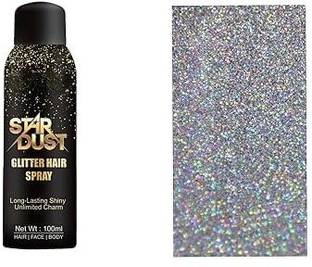 KNYUC MART Professional Glitter Hair Spray, Long Lasting Shiny Unlimited Charm SILVER Hair Spray