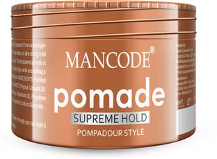 MANCODE Hair Styling Pomade Wax for Men–Supreme Hold, Glossy, Non-Greasy, Flexible Hold Hair Wax