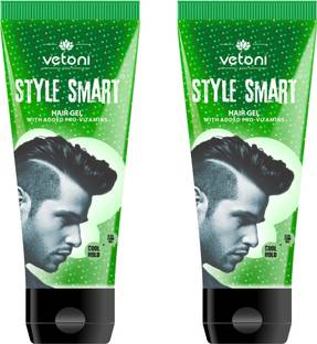 VETONI Styling Green Hair Gel Set Look ,Cool Hold with Pro Vitamin B5(pack of 2)|120ml| Hair Gel