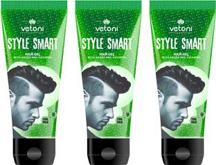 VETONI Styling Green Hair Gel Set Look ,Cool Hold with Pro Vitamin B5(pack of 3)|180ml| Hair Gel