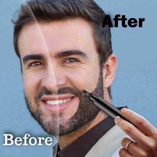 manasona Black Eyebrow Pen Beard Pencil Filler Water Proof, Long Lasting Coverage Beard Cream