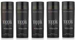 toppik Hair Building Fibers For Regrowth And Instant Styling Black Color 5 Units Natural Organic Hair Volumizer Fibers
