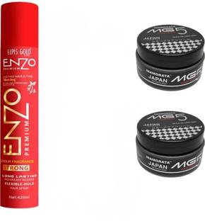 mkldsrh enzo hair spray for hair styling with pack of 2 mg5 hair wax for hair styling Hair Spray