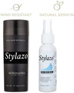 Stylazo Hair Building Fibers for Thickening, & Hair Loss Concealer 27.5+35ml spray