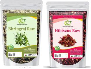 G.L.T. Raw Hibiscus flower, Bhringraj Raw Whole gudhal ka phool rosa-sinensis Natural