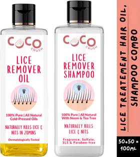 COCO CRUSH 100% Natural Anti-Lice Treatment: Lice Killer Oil & Shampoo - 50ml each