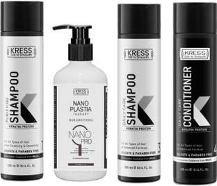 Kress Nanoplastia: Pack of 4 Hair Smoothening Therapy Kit (250ml + 300ml x 3)